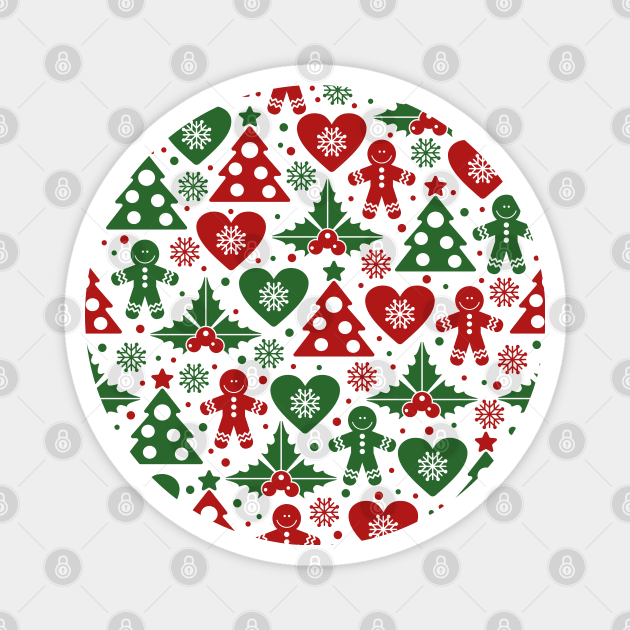 Christmas pattern Magnet by MZeeDesigns